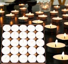 Handmade White Unscented Soy Wax Tealight Collection 50 Pieces